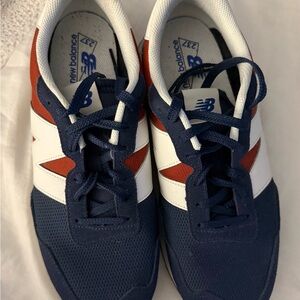 237 New Balance Men's Navy, White, and Red Sneakers